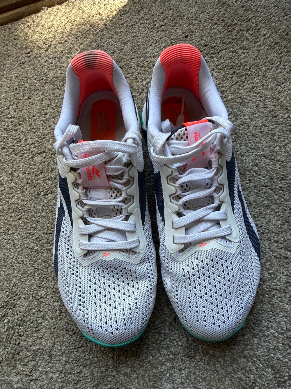 Reebok NanoX1  Women's White Navy & Coral Sneakers - Picture 2 of 6